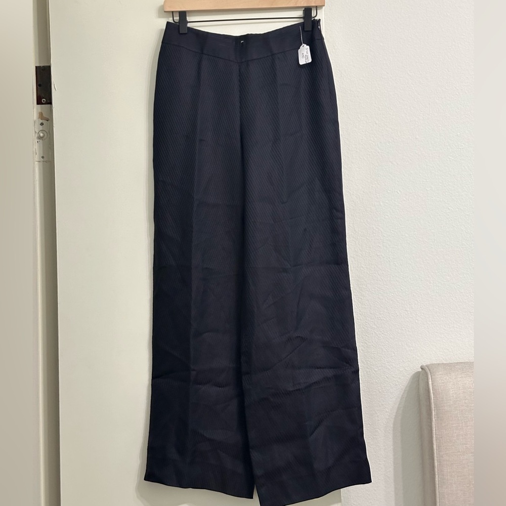 Giorgio Armani Navy Blue Wide-Leg Pants